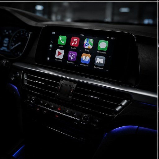 Apple CarPlay screen installed in a car dashboard